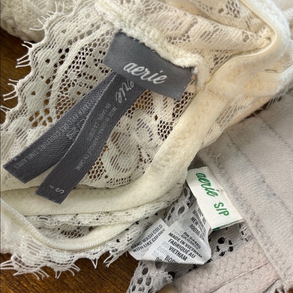 Free People Free Press Aerie Lace Bralettes Set Charcoal, Gray, Blush, Ivory S - Picture 9 of 9